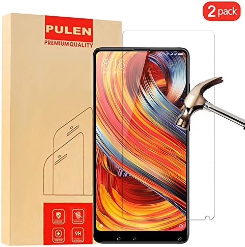 [2 Pack] Xiaomi MIX 2/2S Screen Protector, PULEN 0.3MM Slim HD Clear [Anti-Scratch] [No Bubble] [Fingerprints-Free] Extreme Hardness Tempered Glass Film with Lifetime Replacement Warranty