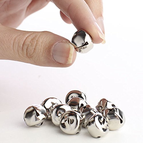 Package of 144 Shiny Silver Jingle Bells for Embellishing and Decorating