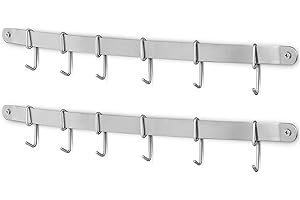eForwish Stainless Steel Kitchen Utensil Racks Holder Hanging Rail Organize Pots Pans Kitchen Knife Gadgets On Wall Mounted H