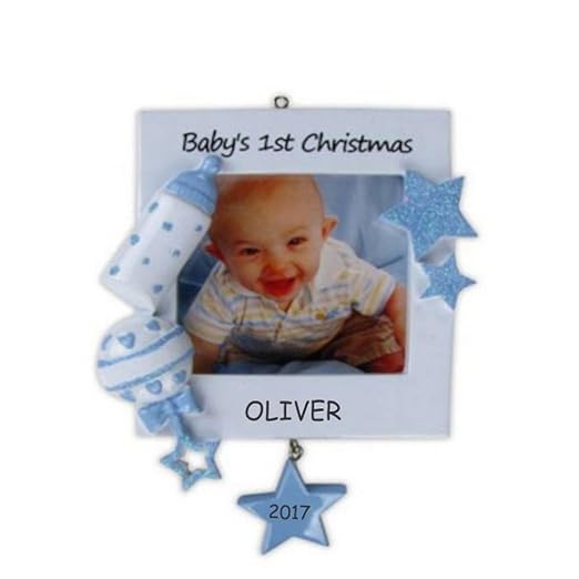 Personalized Super Star Baby's First Christmas Ornament - Boy