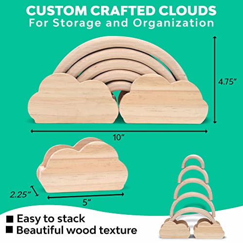 Natural Wooden Rainbow Stacker Toy Rainbow Wooden Stacker