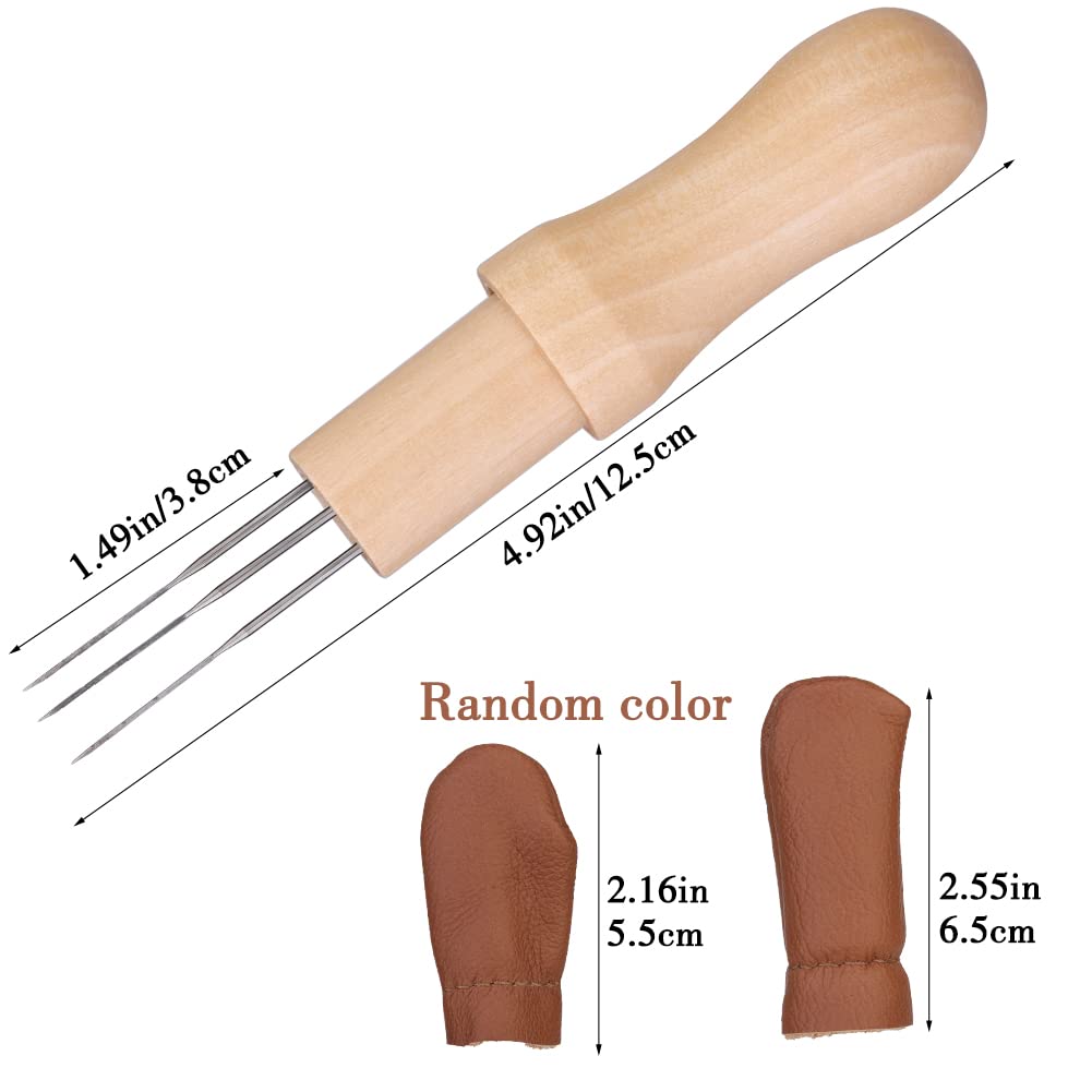 Mayboos Wool Felting Tool Kit - 3 Needles, Finger Protector for Home Craft Work