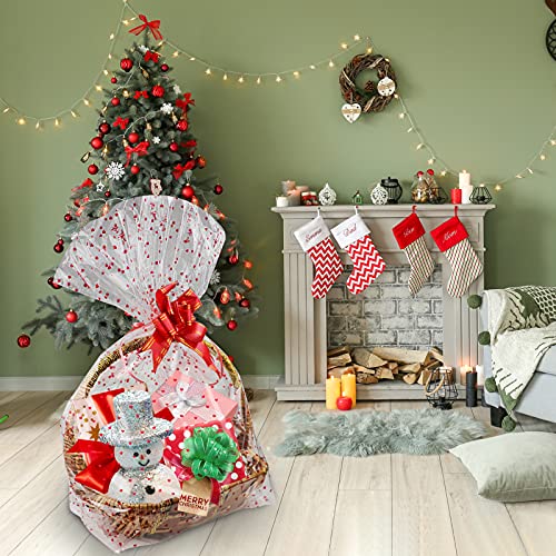 Valentine's Day Large Cellophane Bags, Red Heart Cellophane Wrap