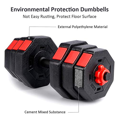 wolfyok-Fitness-Dumbbells-Set-Adjustable-Weight-to-44Lbs-Home-Fitness-Equipment-for-Men-and-Women-Gym-Work-Out-Exercise-Training-with-Connecting-Rod-Used-as-BarbellsPair-Black