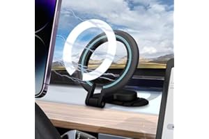 Soves Phone Holder Car, Car Phone Holder [40 N52 Magnets & Space Saver Phone Mount for Car, Rotatable Adjustable Alloy Tesla Car Mount for iPhone and All Phone Dashboard Windshield Universal