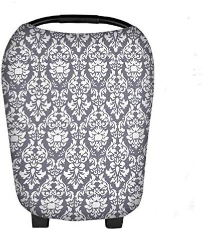 Nursing Cover，Car Seat Canopy, Shopping Cart, High Chair, Stroller and Carseat Covers, Full Coverage Sun Protection Canopy Best Stretchy Infinity Scarf and Shawl- Multi Use Breastfeeding Cover Up