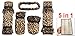 uxcell Leopard Print 5 in 1 Car Gear Knob Hand Brake Mirror Seatbelt Cover