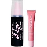 MCoBeauty All Dayer Setting Spray &amp; Fairy Floss Peptide Lip Treatment Set | Long-Lasting Makeup Hold, Cooling Glow Finish, Sheer Pink Plumping Gloss Balm, Shea Butter &amp; Aloe, Vegan &amp; Cruelty Free