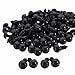 BESTCYC 100Pcs 8/12/16/18/20mm Spiral Solid Black Plastic Eyes for Bear, Doll, Puppet, Plush Animal and DIY Craft (8mm)