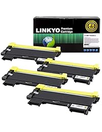 LINKYO - Cartucho de tóner compatible para Brother TN450 TN-450 TN420 (negro, alto rendimiento, 4 unidades)