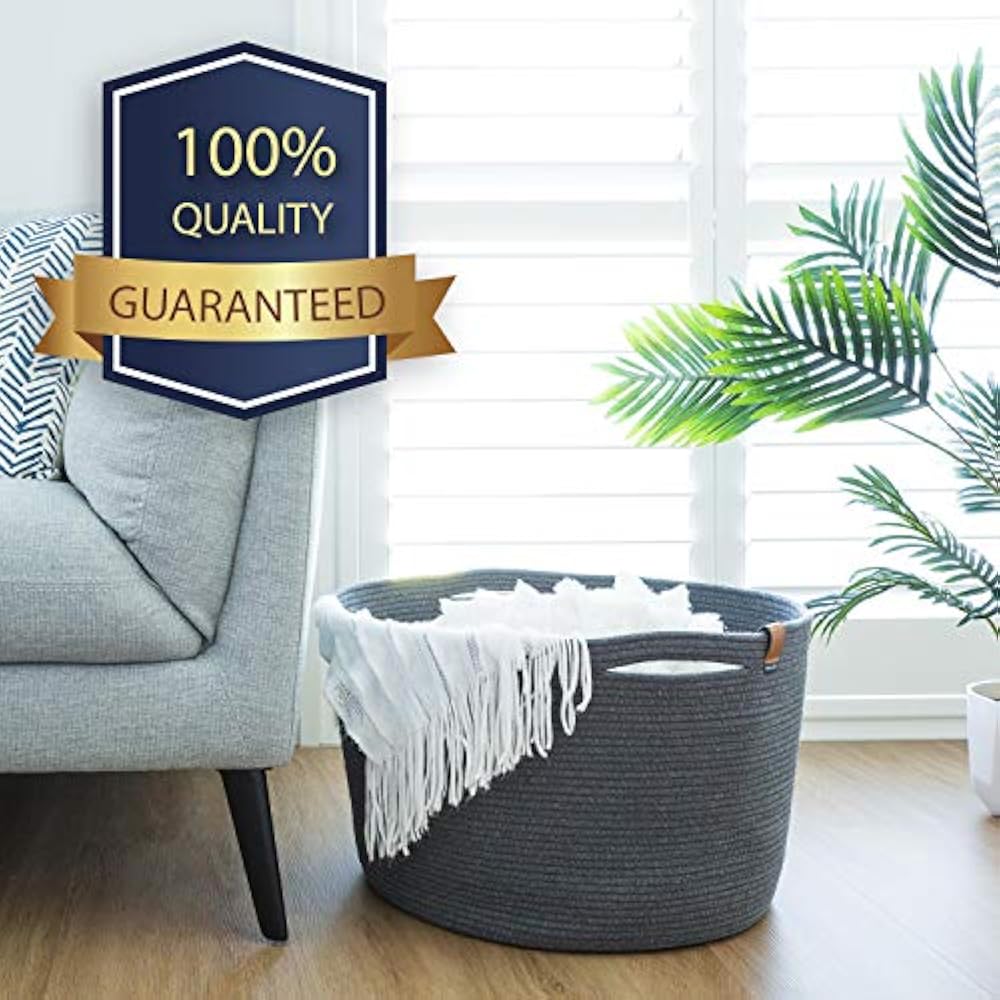  Extra Large Blanket Basket For Living Room Cotton Rope Woven Storage