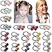 34PCS Baby Girls Pigtail Bows Colorful Ball Hair Ties Elastic Hair Bands Ponytail Holders Hair Accessories for Toddler Girls Kids Children