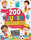 200 Jumbo Activity Book for Kids Ages 4-8: Over 200 Fun Activities, Coloring, Puzzles, Mazes, Dot to Dot, Word Search and More! by Activity Lab