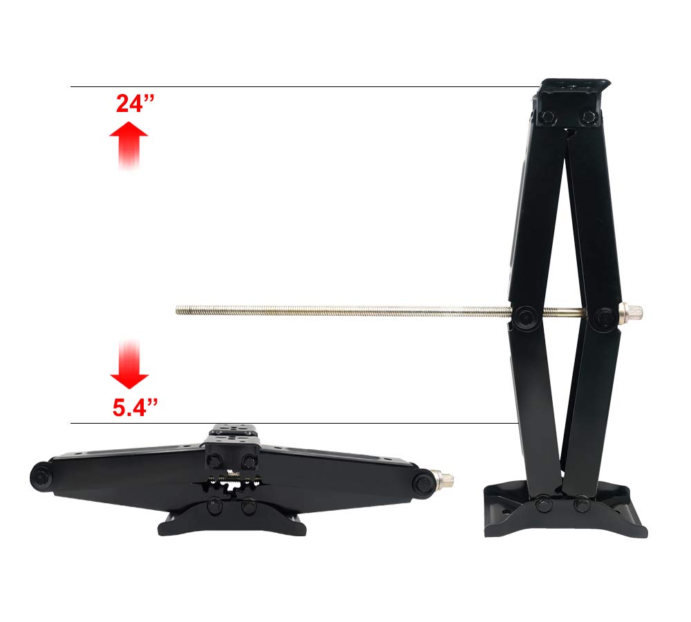 Wheelpal 24" 7500lbs Heavy Duty RV Stabilizing Leveling Scissor Jack