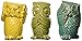 Imax 69230-3 Wise Owls – Set of 3 Ceramic Statuaries, Handcrafted Decor Accessories, Vintage-Inspired Showpieces. Home Decor