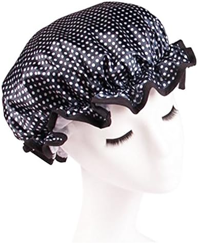 dolly2u Elegant Double Layer Waterproof Elastic Shower Cap Bath Spa Caps - 07