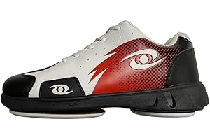 ACACIA Patriot Curling Shoes, Napa Leather, Memory Foam Insole, Interchangeable Sliders, Black/White/Red