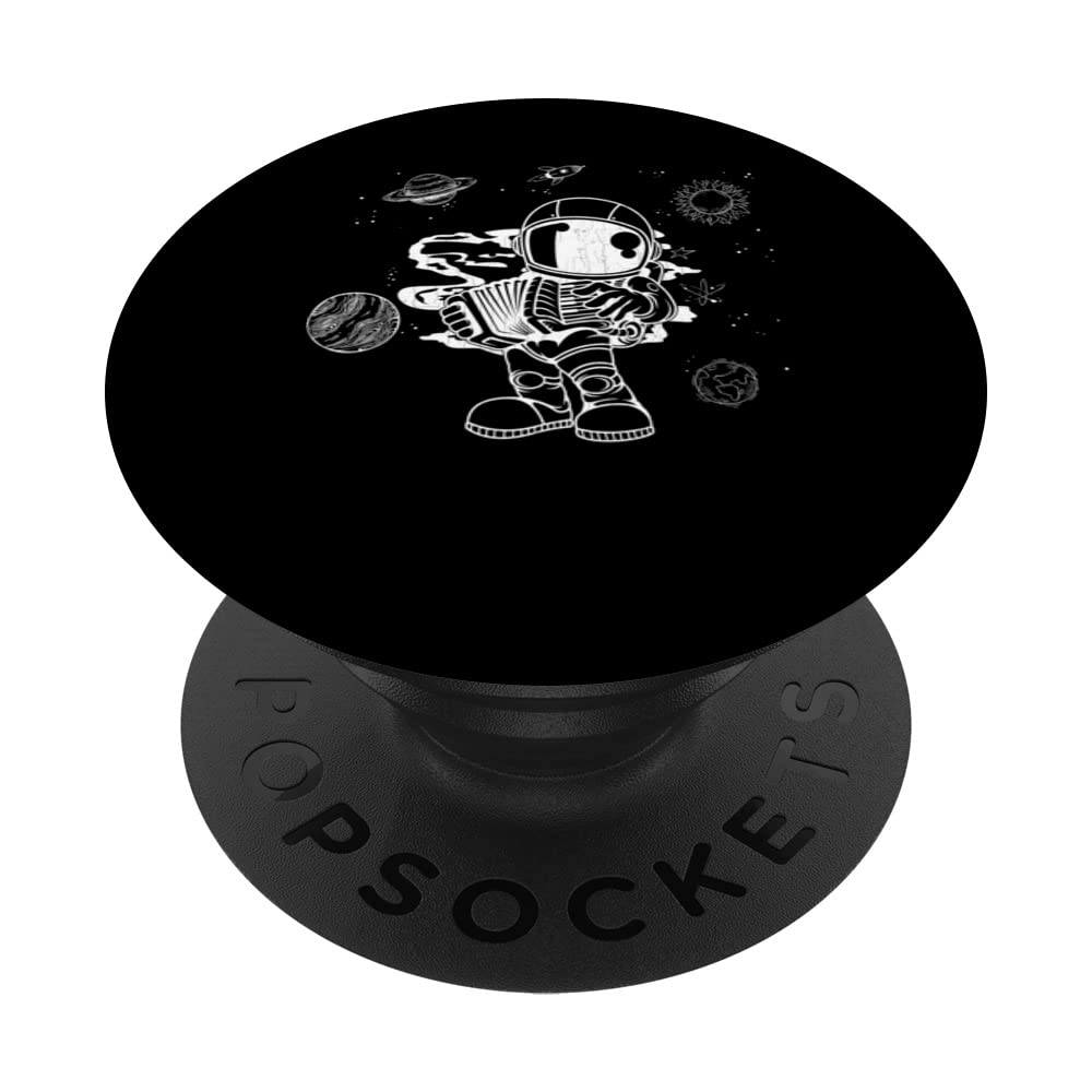 Astronaut Playing Accordion Funny Accordions Player Graphic PopSockets Swappable PopGrip