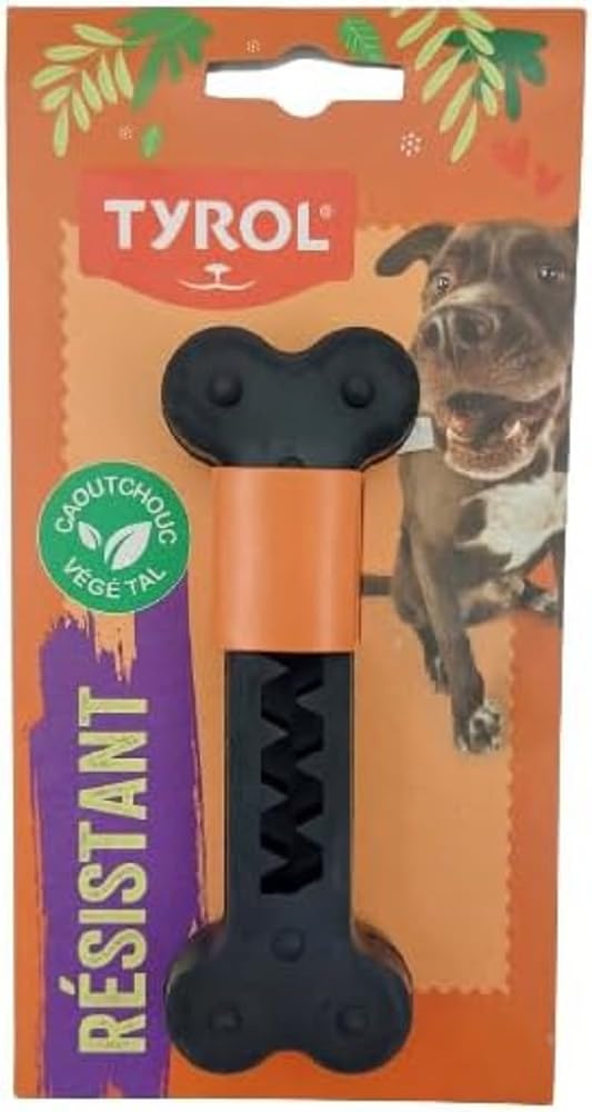 Tyrol - Dog Toy - Cronos Range - Occupation Dog Toy - Dog Bone - with Dog Treat Tank - Plant and Natural - 13 cm - Heavy Duty Toy - Made in Europe