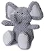 goDog Checkers Elephant Squeaky Plush Dog Toy, Chew Guard Technology - Gray, Small