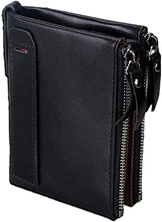 PANMO Men Vintage RFID Blocking Wallet Small Crazy Horse Leather Short Purse Bifold
