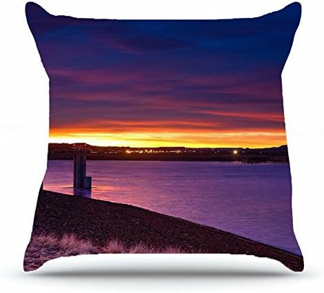 Jshcsj Throw Pillowcase 18 x 18 Inches Cotton Pillow Cover Case with Hidden Zipper Decor Cushion Covers - Landscapes river city sunset landscape For Indoor