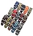 ArtStyle Watch Band with Colorful Nylon Material Strap and Heavy Duty Brushed Buckle (Black, 22mm)