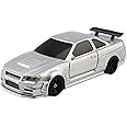 Goekhyrani RC Drift Car, 1/43 Scale 2.4G Full Proportional RC Electric Mini Racing Drift Car Model with Lights Kit，RC Model Cars Gifts for Adults (RTR Version/Silver)