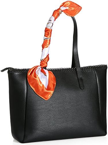 Leather Purse And Handbags Satchel Tote Zipper Classic For Women (BLACK)