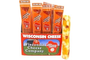 Wisconsin Cheese Company - 100% Wisconsin Pepperoni Cheddar Cheese Sticks, 1 oz. (24 Pack) Single Serve Snack Sticks. Low Carb & Keto-Friendly. Great for Travel, Hiking, Biking & Lunches