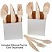 Disposable Wooden Cutlery Set. 250 Pieces: 100 Forks, 100 Spoons, 50 Knives. 6.25