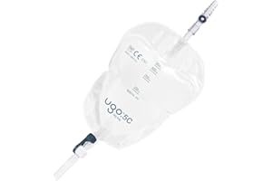 U GO Ugo Leg Bags (x10) – Urine Drainage Bags/Catheter Leg Bags, T Tap or Lever Tap with Soft Fabric Backing and a Natural Leg-Shape Design (Pack of 10) (Ugo 5C - 350ml, Direct Inlet, Lever Tap)
