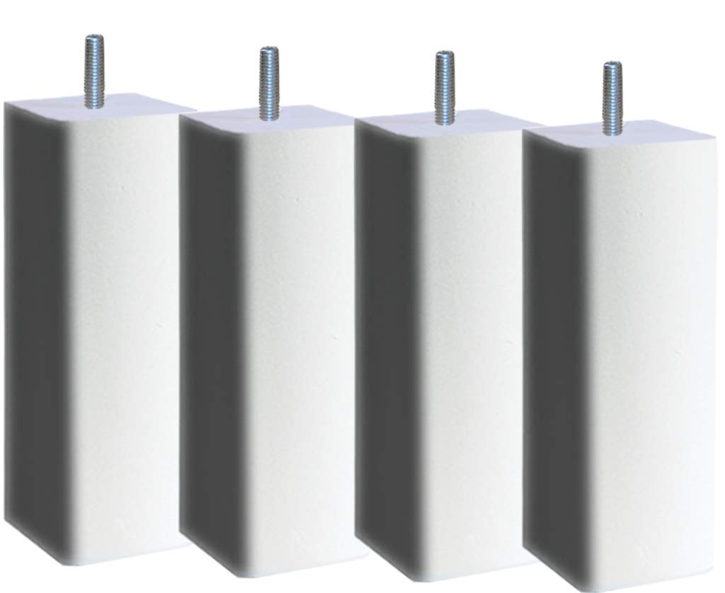 Margot – Douceur SCANDINAVE Square Wood Base 4 Feet 5 x 5 x 18 cm, Wood, white, 5 x 5 x 18 cm