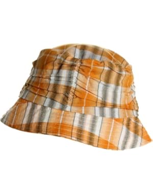 LL Women's Lightweight Packable Spring Summer Plaid Bucket Hat - Orange