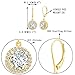 EVER FAITH 925 Sterling Silver Elegant Round CZ Prong Setting Dangle Earrings Clear Gold-Tone