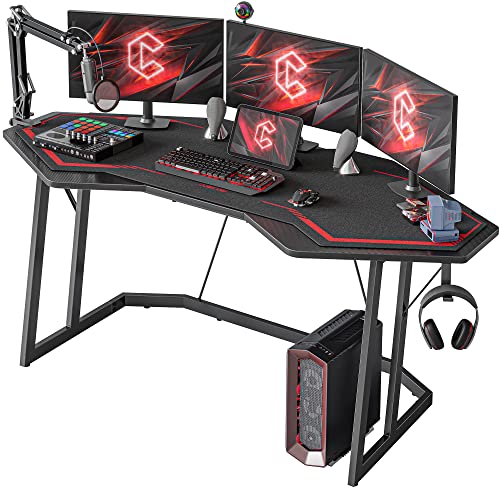 CubiCubi Battleship Gaming Desk 63 inch Gamer Workstation, Home