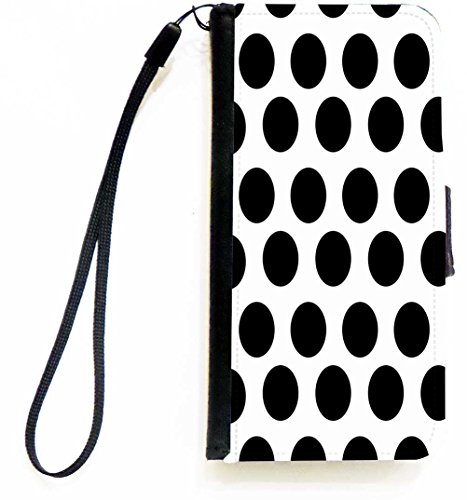 Rikki Knight Black on White Polka Dots Flip Wallet iPhoneCase with Magnetic Fla…