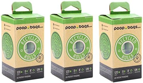 Poop Bags Recycled 9x13 Dog Waste Bags- 360 Count- Doggie Poop Bags, Eco-Friendly on a Roll