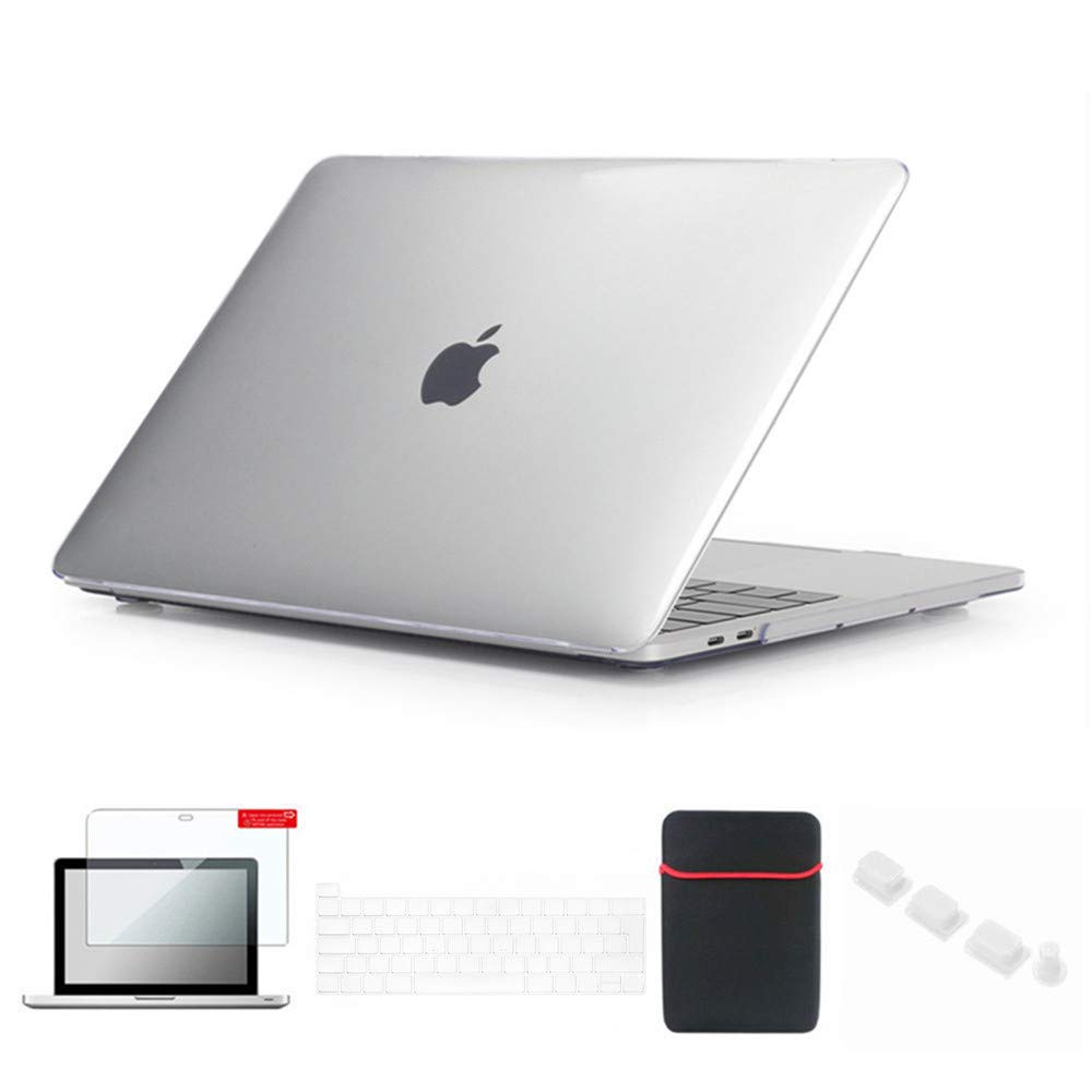 Se7enline Compatible with 2016-2022 MacBook Pro 13 Case Crystal Cover for MacBook Pro Model M1/M2 A2338/A2251/A2289/A1706/A1989/A2159 & Sleeve, Keyboard Skin, Screen Protector, Dust Plug, Transparent