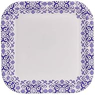 Glad Square Disposable Paper Plates for All Occasions | New & Improved Quality | Soak Proof, Cut Proof, Microwaveable Heavy Duty Disposable Plates | 8.5