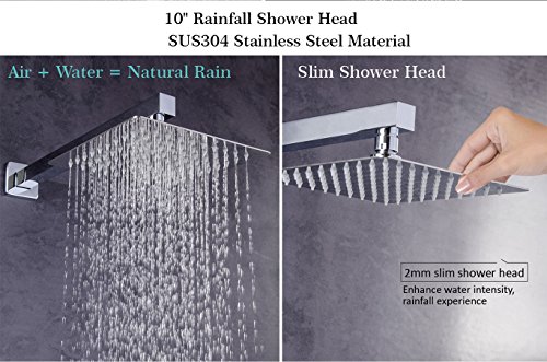 RBROHANT CS85006CM Shower Fixtures Polished Chrome All Metal Split Big Flow Rain Shower Faucet Systems (large)
