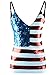 Anna-Kaci Womens Patriotic USA Flag American Sequin V Neck Cami Tank Top, Multicolored, Large