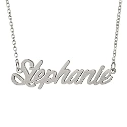 Aoloshow Stephanie Name Pendant Necklace Nameplate