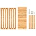 Ollieroo 2 Tier Natural Bamboo Shoe Rack Organizer and Foot Stool with Storage Drawer on Top - 5pcs Cedar Hang Ups