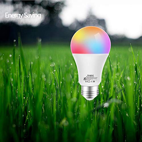WiFi Smart E27 Led Lampe 9W 240v Aogled,60w Halogen Glühbirnen Equivalent,Dimmbare RGB WiFi Birne Kompatibel mit Alexa,Google Home,IFTTT,Kein Hub Required,2.4GHz Wi-Fi A19 E27 2700K 6500K