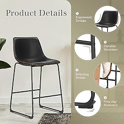 JHK Dining Chairs, Bar Stools Set of 4, 26 inch