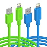 iPhone Cable 2 Pack, Cambond 8 Pin Apple Certified Lightning to USB Cable Durable Stepped iPhone 7 / 7 Plus Cord Charging Cable 10ft (Blue + Green)