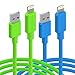 iPhone Cable 2 Pack, Cambond 8 Pin Apple Certified Lightning to USB Cable Durable Stepped iPhone 7 / 7 Plus Cord Charging Cable 10ft (Blue + Green)