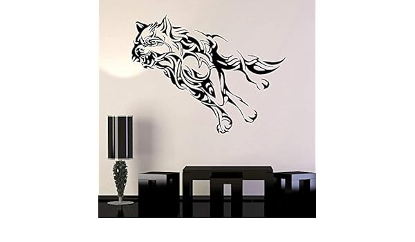 supmsds Wolf Wall Decal Office Animal Running Predator Coyote ...