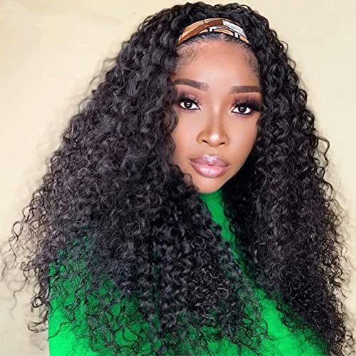 Deep Curly Human Hair Wig Glueless None Lace Front Wigs Headband Human Hair Wigs for Black Women 9A Brizilian Virgin Hair Machine Made Headband Human Hair Wig (14 Inch, Natural Color) Deep Curly Human Hair Wig Glueless None Lace Front Wigs Headband Human Hair Wigs for Black Women 9A Brizilian Virgin Hair Machine Made Headband Human Hair Wig (14 Inch, Natural Color)